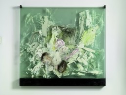 CONE WEEKS, STEPHEN >The Lesson / Hand in Hand< 2005 Zeichnung auf sechs Glasscheiben 109 x 120cm Besitz des Künstlers