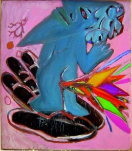 GRZYB, RYSZARD >Cichy iczysty jak figura ze szkta< 1986 Öl auf Leinwand 131,5 x 111cm Courtesy Sammlung Gisela und Dieter Burkamp, Oerlinghausen