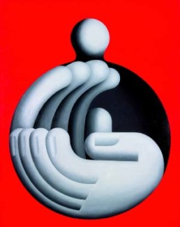 TICHA, HANS >Klatscher< 1993 Öl auf Leinwand 140 x 110cm Besitz des Künstlers