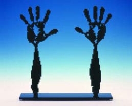 WANDREY, PETRUS >TOUCH< 1996 47 x 47 x 12cm Cut-Out-Aluminium Courtesy Falckenberg-Collection, Hamburg