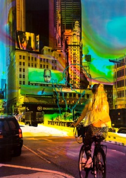 Helle Jetzig >NY Reloaded B 20< (Alice) 2017 Malerei und Siebdruck auf Fotografie 140 x 100 x 6 cm